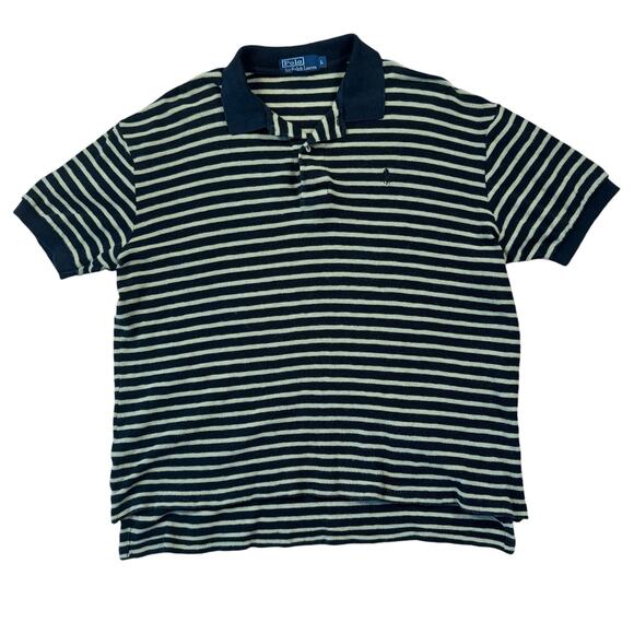 Vintage Polo Ralph Lauren Men's Large Knit Shirt Striped Exclusive of Decoration - Picture 2 of 9